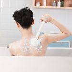 2 Stück Duschbürste mit langem Griff für Zuhause, weiches Haar, Mint Green, Cherry Pink, Ocean Blue, Ivory White – Bild 7