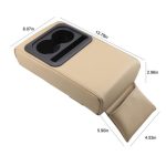 Auto-Armlehnenbox mit erhöhtem Halt und Wasserbecherhalter für den Rücksitz, Beige, Black, Brown – Bild 3