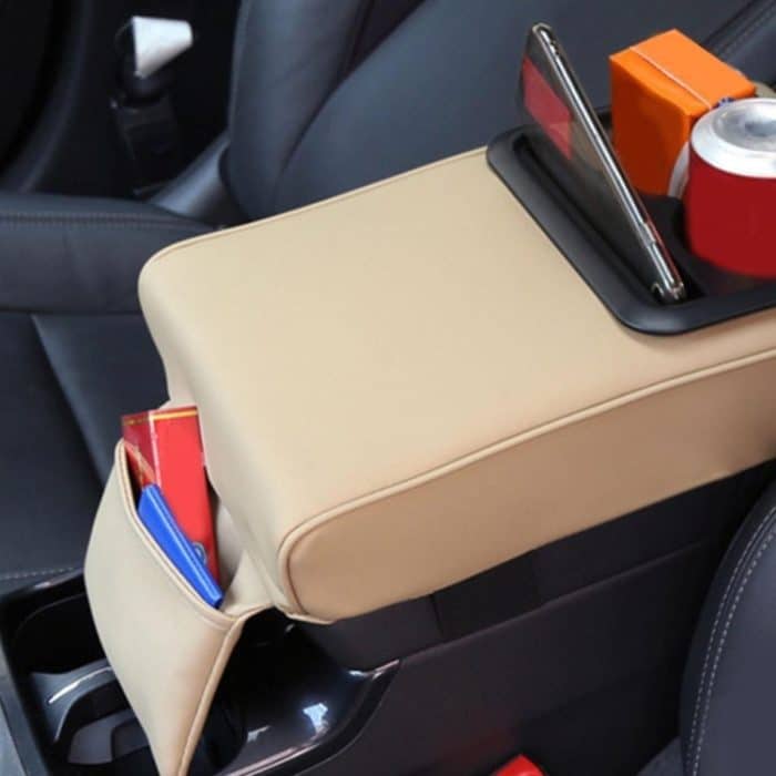 Auto-Armlehnenbox mit erhöhtem Halt und Wasserbecherhalter für den Rücksitz, Beige, Black, Brown – Bild 6