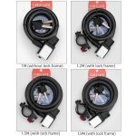 BG-0518 Mountainbike-tragbares, diebstahlsicheres, kräftiges Kabelschloss, Länge:, 1m Without Lock Frame, 1.2m With Lock Frame, 1.5m With Lock Frame, 1.8m With Lock Frame – Bild 2