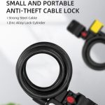 BG-0518 Mountainbike-tragbares, diebstahlsicheres, kräftiges Kabelschloss, Länge:, 1m Without Lock Frame, 1.2m With Lock Frame, 1.5m With Lock Frame, 1.8m With Lock Frame – Bild 3