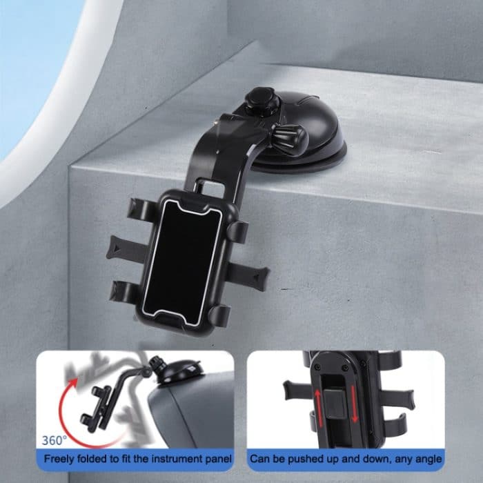 093 Auto-Navigation, Armaturenbrett, Windschutzscheibe, Autotelefonhalter, Black, Blue – Bild 5