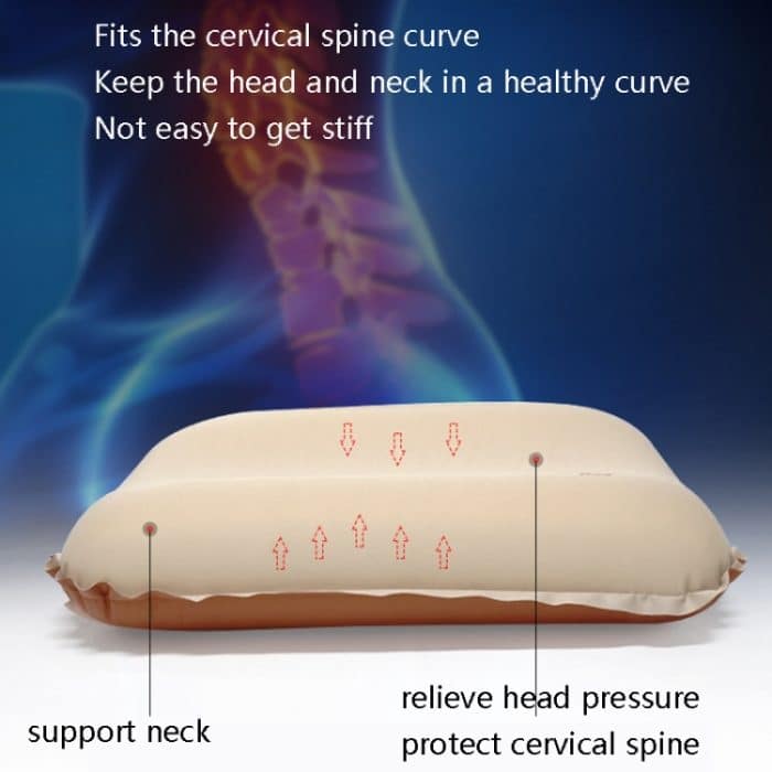 CHANODUG Camping Travel Tragbares automatisches aufblasbares Schaumstoffkissen, Pillow 46x30x12cm Gold, Pillow 46x30x12cm Navy Blue – Bild 5