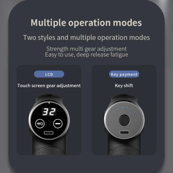 HB-008 Dreieckige elektrische Faszienpistole für Körpermassage, LCD Style, Button Style – Bild 5