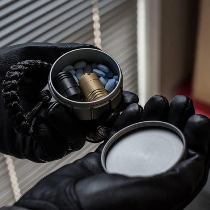 Tragbare Aufbewahrungsbox für Erste-Hilfe-Pillen aus Edelstahl für den Außenbereich, Black, Silver – Bild 5