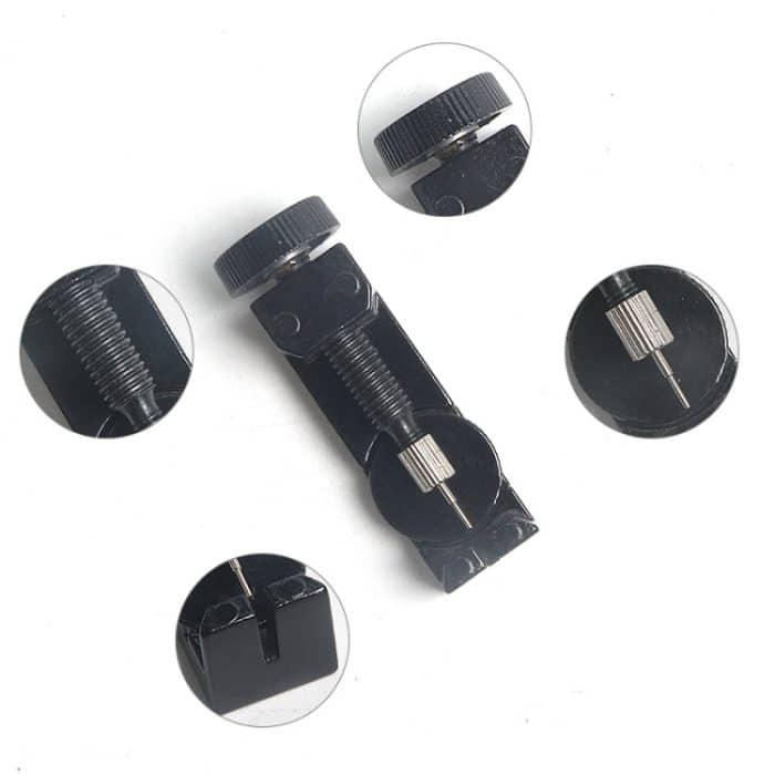 3 Stück höhenverstellbarer Uhrenarmband-Verbindungsstift-Entferner aus Metall, No.2068 Adjusting Repair Tool Black, No.2068 Adjusting Repair Tool Silver, No.2068 Adjusting Repair Tool Red, No.2068 Adjusting Repair Tool Blue – Bild 5