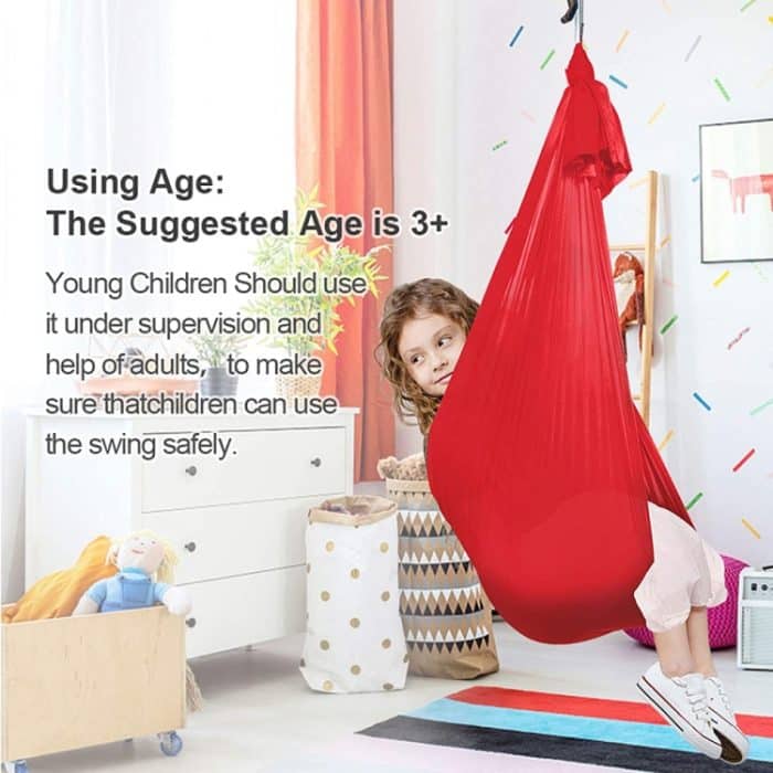 Elastische Kinderhängematte für drinnen und draußen, Größe:, 1x2.8m (Silver Gray), 1x2.8m (Black), 1.5x2.8m (Red), 1.5x2.8m (Green), 1.5x2.8m (Dark Blue) – Bild 3