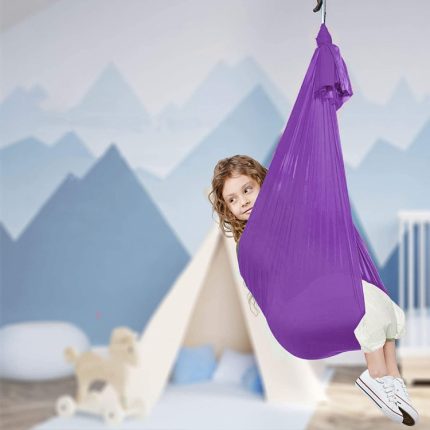 Elastische Kinderhängematte für drinnen und draußen, Größe:, 1.5x2.8m (Purple), 1.5x2.8m (Sky Blue), 1.5x2.8m (Silver Gray), 1.5x2.8m (Black)