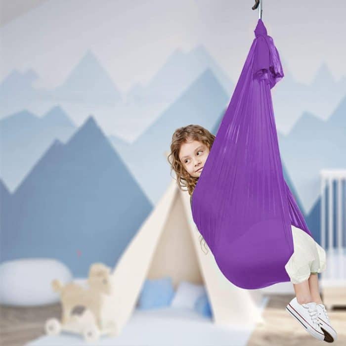 Elastische Kinderhängematte für drinnen und draußen, Größe:, 1.5x2.8m (Purple), 1.5x2.8m (Sky Blue), 1.5x2.8m (Silver Gray), 1.5x2.8m (Black) – Bild 1