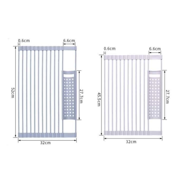 Küchen-Silikon-Abflussregal, Spülbecken-Abflussregal, 52 x 33cm Gray, 52 x 33cm White Gray, 43 x 33cm Gray, 43 x 33cm White Gray – Bild 3