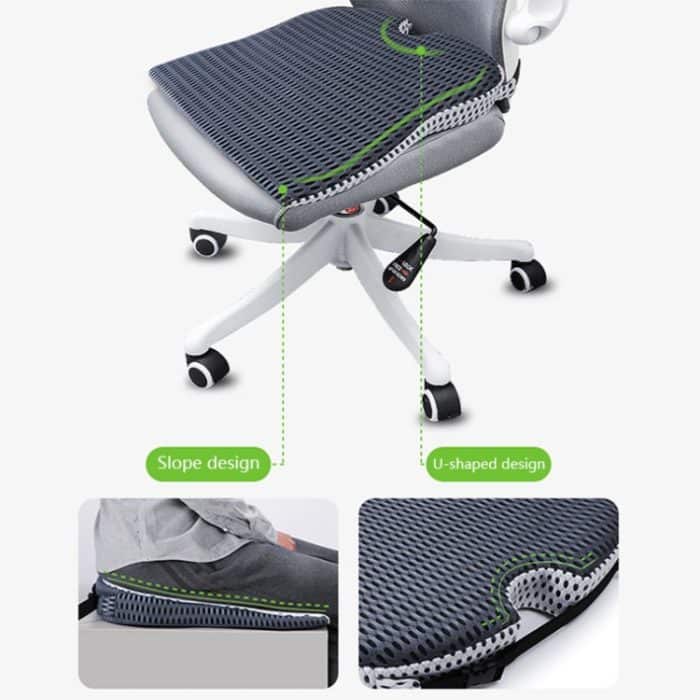 QFC040 U-förmiges Autositzkissen aus verdicktem Memory-Schaum, Black, Grey – Bild 4