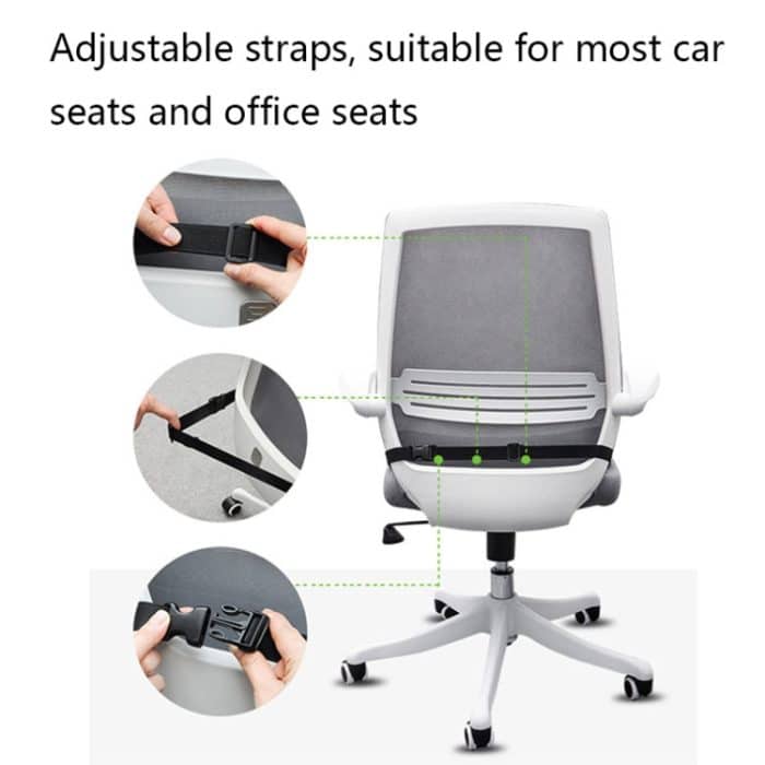 QFC040 U-förmiges Autositzkissen aus verdicktem Memory-Schaum, Black, Grey – Bild 5