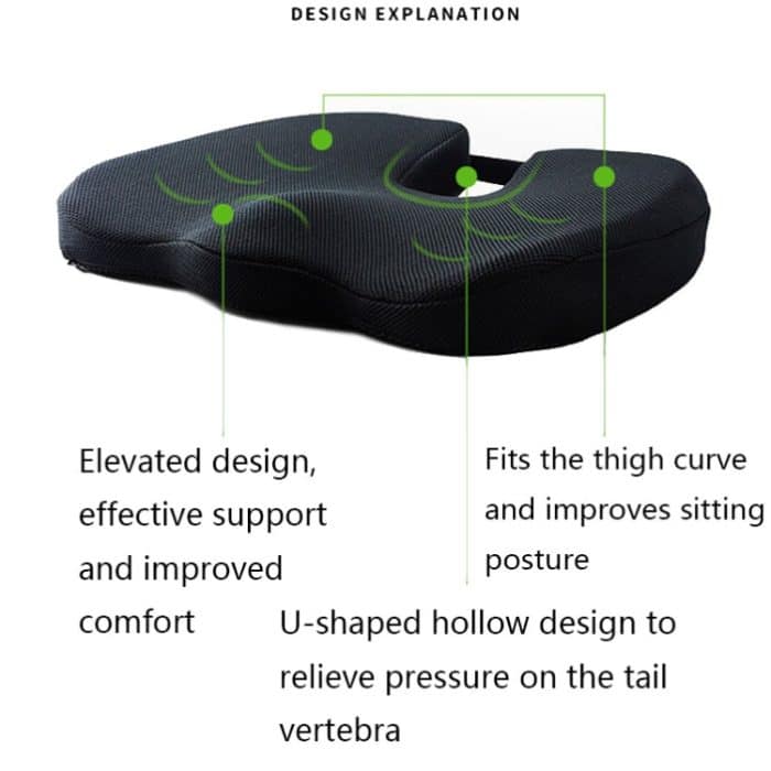 QFC-023 U-förmiges Autositzkissen aus Memory-Schaum mit langsamer Rückfederung, Car Seat Cushio – Bild 4