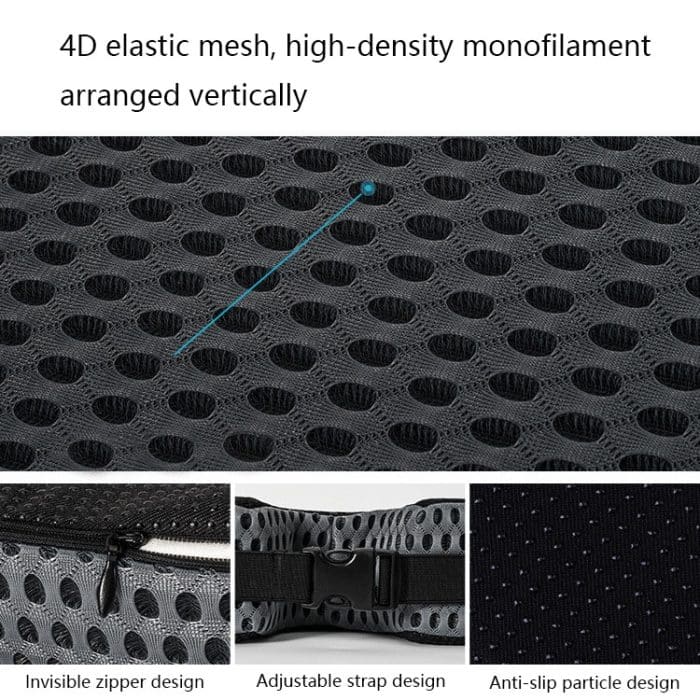 Verdicktes, atmungsaktives Autositzkissen aus Memory-Schaum, QFC047 Black, QFC047 Gray – Bild 5