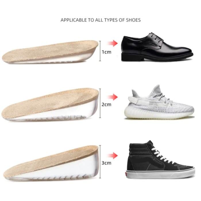 2 Paar GEL-erhöhende hohe Innensohle aus Fleece mit unsichtbarer erhöhter Polsterung, S Code 1cm, S Code 2cm, S Code 3cm, L Code 1cm, L Code 2cm, L Code 3cm – Bild 6