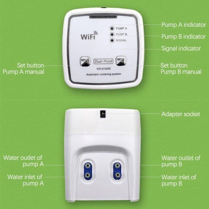 WD-01ADE WIFI Garten-Tropfbewässerungssteuerung, Double Pump 15 Pots, Double Pump 20 Pots – Bild 6