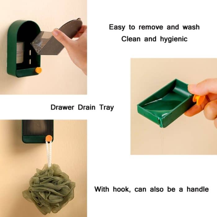 2 Stück Badezimmer-Wand-Seifenschale mit Deckel, White Gray, White Orange, Pink White, Green Gray – Bild 3