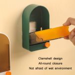 2 Stück Badezimmer-Wand-Seifenschale mit Deckel, White Gray, White Orange, Pink White, Green Gray – Bild 5