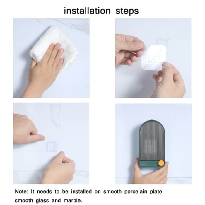 2 Stück Badezimmer-Wand-Seifenschale mit Deckel, White Gray, White Orange, Pink White, Green Gray – Bild 6