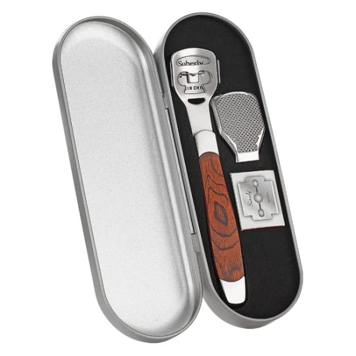 TBD0602057101.jpg Pediküre-Messer für abgestorbene Hautschwielen, Werkzeugset, Spezifikation:, Colorful Wooden Iron Box, Stainless Steel Iron Box – Bild 1