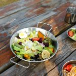 Binaurale Campingpfannen aus Edelstahl für den Außenbereich