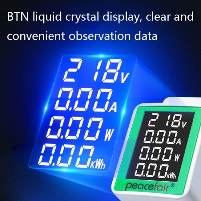 PeaceFair Pzem-008 4 In 1 multifunktionaler AC Digital-Display-Schienenmonitor – Bild 4