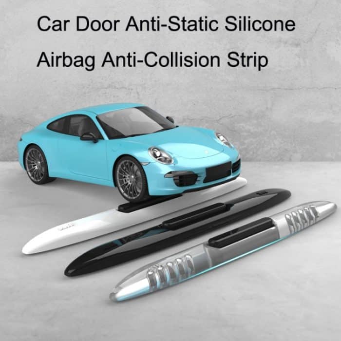 4 Stück Autotür antistatischer Silikon-Airbag-Antikollisionsstreifen, Black, White, Transparent – Bild 2