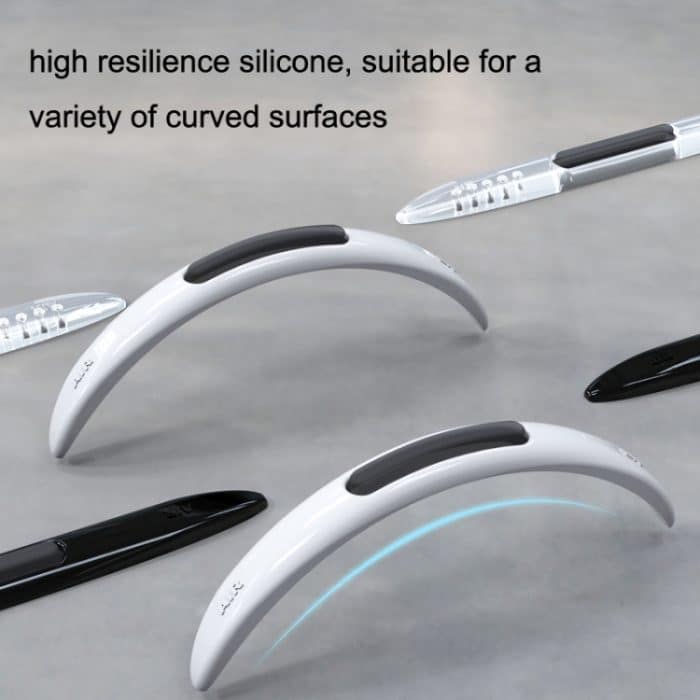 4 Stück Autotür antistatischer Silikon-Airbag-Antikollisionsstreifen, Black, White, Transparent – Bild 5