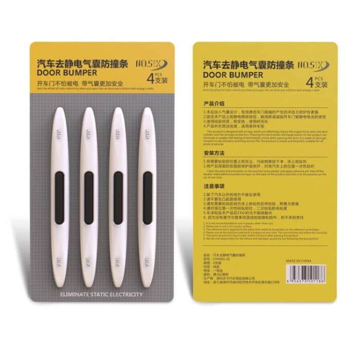 4 Stück Autotür antistatischer Silikon-Airbag-Antikollisionsstreifen, Black, White, Transparent – Bild 7