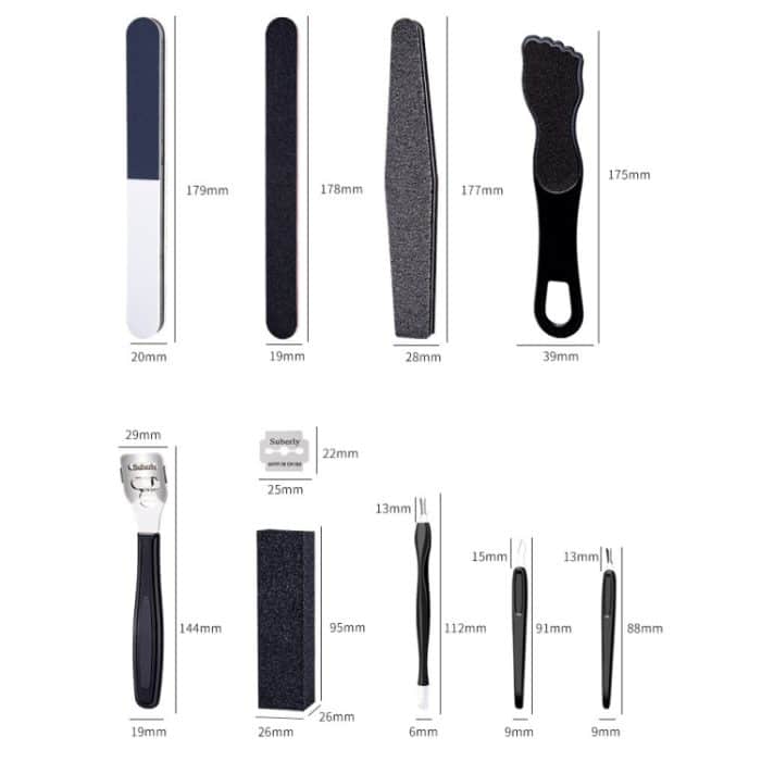 2-teiliges 12-in-1-Pediküre-Werkzeugset aus Edelstahl – Bild 3