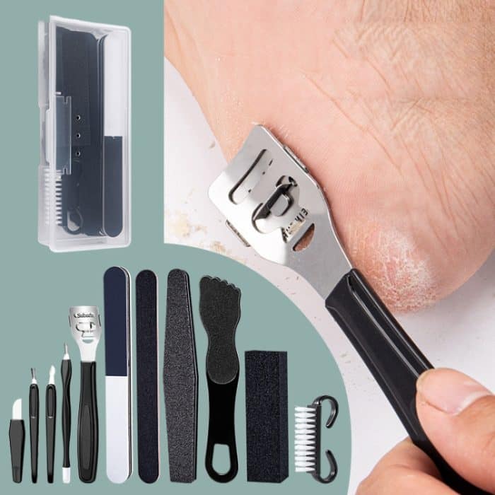 2-teiliges 12-in-1-Pediküre-Werkzeugset aus Edelstahl – Bild 7
