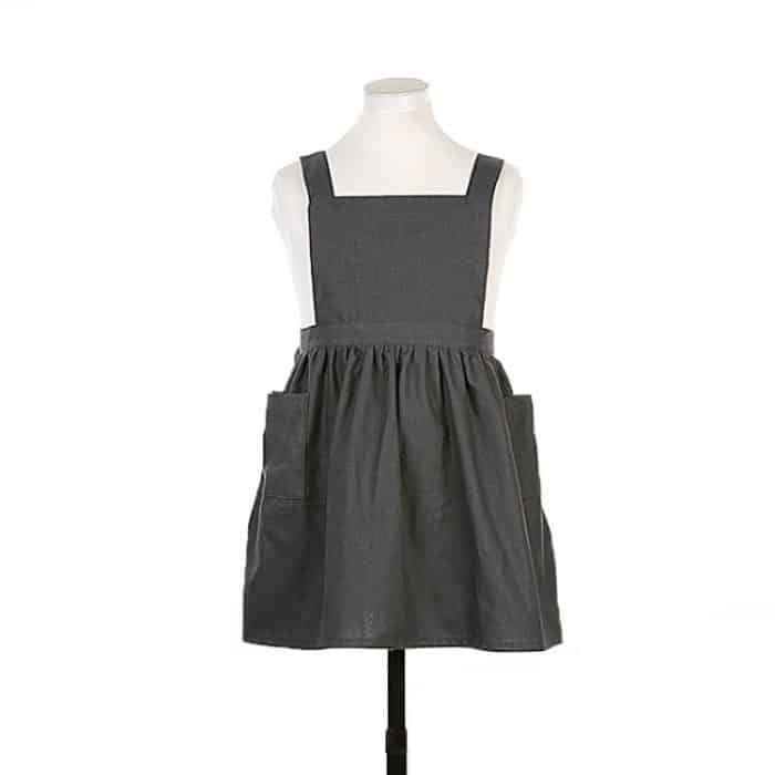 Baumwolle und Leinen Eltern-Kind-Malschürze Backen Kaffee Arbeitskleidung, Größe:, Childrens (Gray), Childrens (Oats), Childrens (Pink), Adults (Gray), Adults (oat), Adult ( Pink) – Bild 1