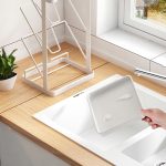 HP211212 Wandtop-Desktop-Dual-Zivil-Topf-Abdeckung Schneidebrett-Abflussregal – Bild 6