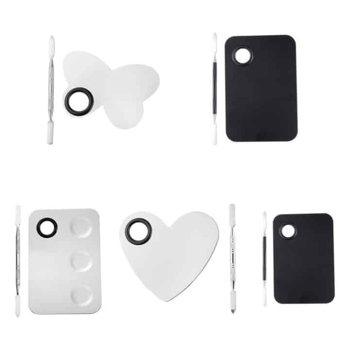 3-teilige Nagel-Make-up-Palette aus Edelstahl mit Toning-Stick, Butterfly, Heart With Hole, Master 3 Hole, Black Large, Black Small – Bild 6