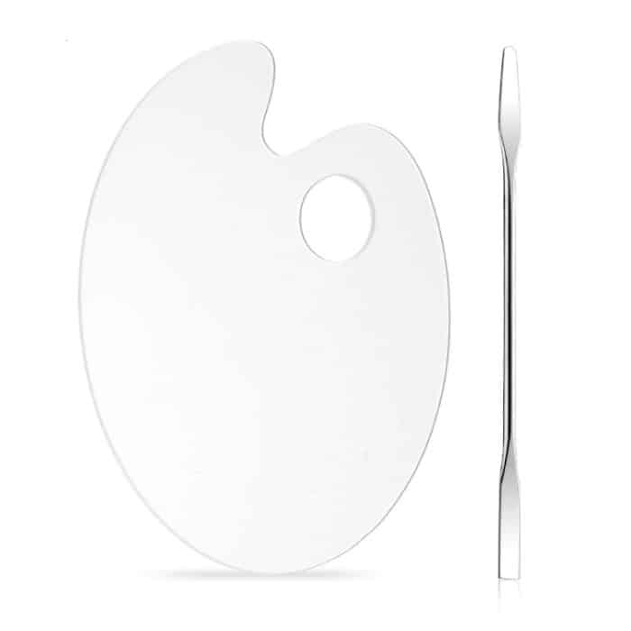 5 Stück transparente Acryl-Make-up-Maniküre-Palette mit Farbstift, Elliptical Plate+Stick, Round Plate+Stick, Love Plate+Stick, Half-ring Plate+Stick, Square Plate+Stick – Bild 1