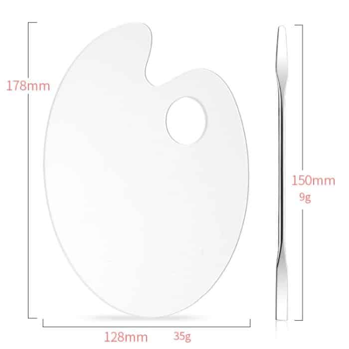 5 Stück transparente Acryl-Make-up-Maniküre-Palette mit Farbstift, Elliptical Plate+Stick, Round Plate+Stick, Love Plate+Stick, Half-ring Plate+Stick, Square Plate+Stick – Bild 3