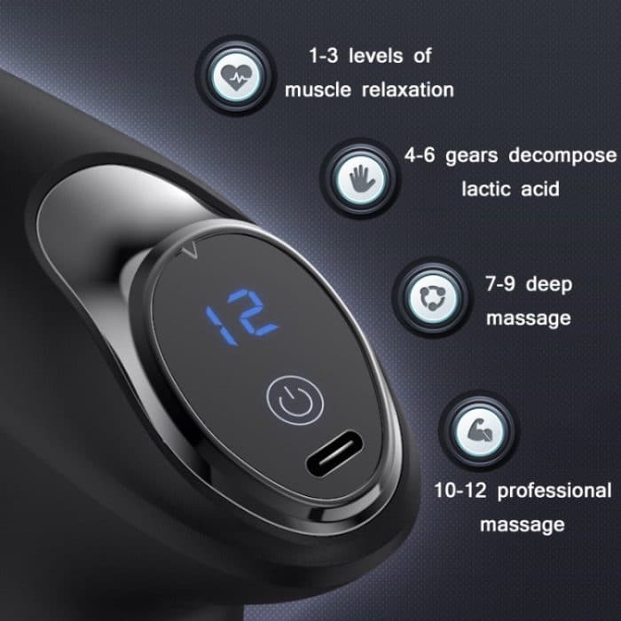 PS818 Vibrations-Mini-Muskel-Faszien-Entspannungsmassagegerät mit variabler Geschwindigkeit, 12 Gear (Black), 12 Gear (Gray), 12 Gear (Green), 12 Gear (Red), 12 Gear (Pink) – Bild 3