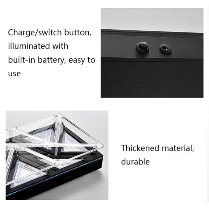 6-in-1 multifunktionales, leuchtendes Obsttablett mit Fächern, Stil:, Transparent, White, Base, Base + White Disc, Luminous Base, Luminous Base + Disc – Bild 4