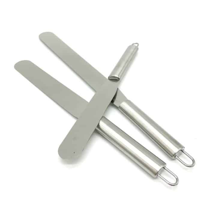 2 Stück Edelstahl Gerade Spatel Cremeschaber – Bild 3