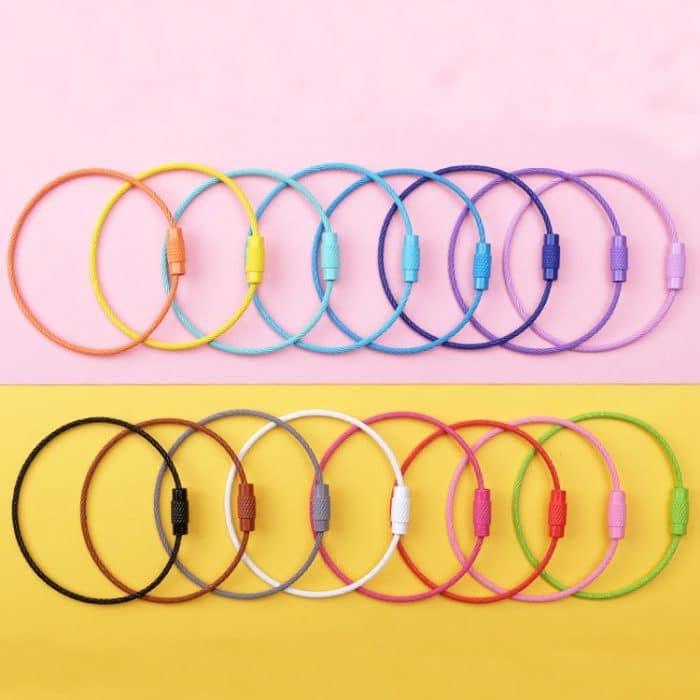 20 Stück bunt lackiertes Stahldrahtseil, Auto-Schlüsselanhänger, DIY-Zubehör, Car Key Ring – Bild 2