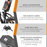 WEST BIKING Fahrrad-Diebstahlschutz, leichtes, faltbares Kettenschloss, WEST BIKING Lock(Black Orange) – Bild 4