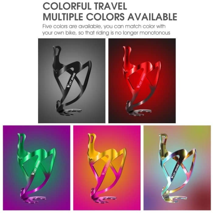 WEST BIKING Fahrrad-Getränkeflaschenhalter aus Aluminium, Black, Red Black Gradient, Gold Pink Gradient, Green Purple Gradient, Colorful – Bild 2