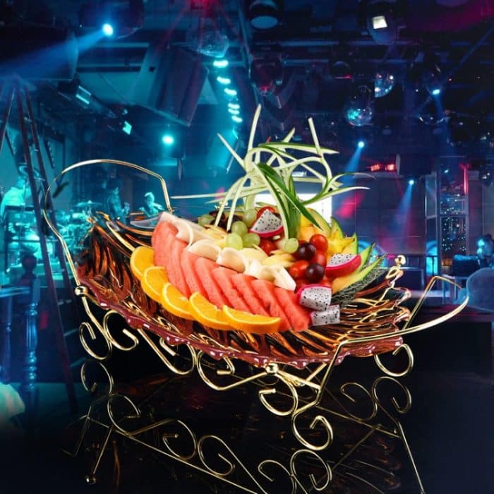 Obsttablett und Regal in Blattform aus Acryl, Stil:, Dish (Transparent), Dish (Blue), Dish (Amber), Dish (Purple), Shelf (Golden), Shelf (Black) – Bild 2