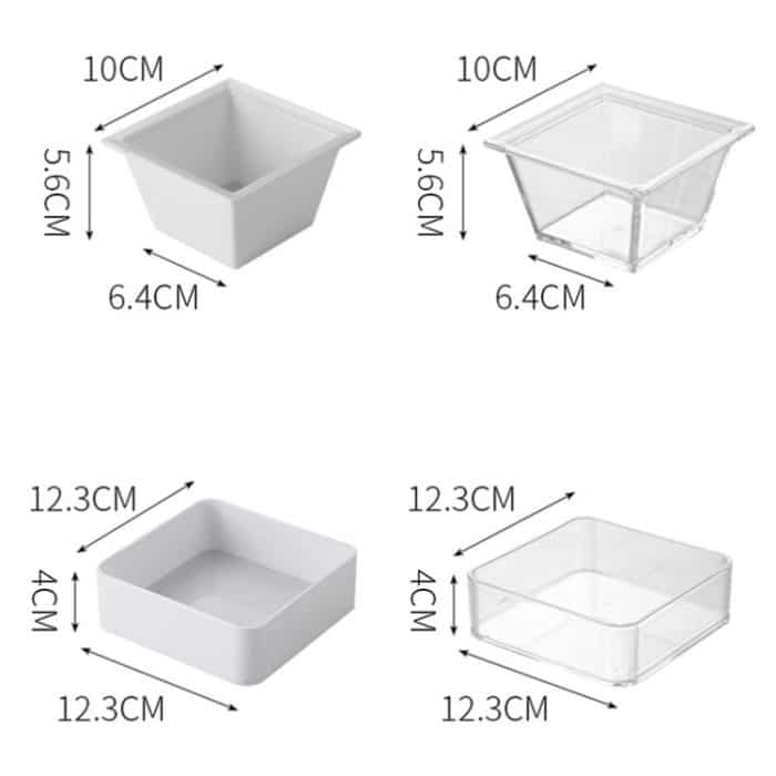 2 Stück geometrischer Snackteller, Small Quartet (White), Small Quartet (Transparent), Big Quartet (White), Big Quartet (Transparent), Hexagonal (Transparent), Quadrilateral (Transparent), Rectangular (Transparent) – Bild 3