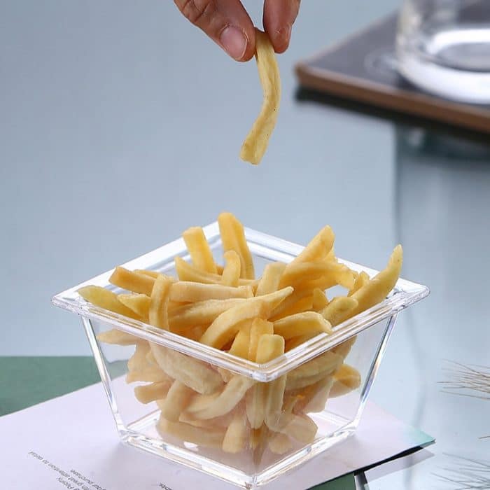 2 Stück geometrischer Snackteller, Small Quartet (White), Small Quartet (Transparent), Big Quartet (White), Big Quartet (Transparent), Hexagonal (Transparent), Quadrilateral (Transparent), Rectangular (Transparent) – Bild 6