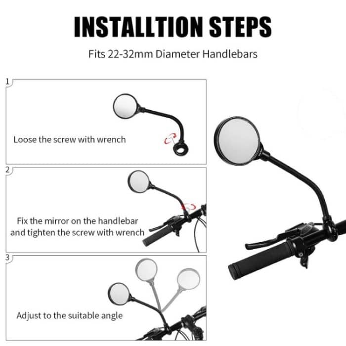 1 Paar Fahrradschlauch-Einstellung, konvexer Rückspiegel mit großem Bildschirm, Rearview Mirror – Bild 4