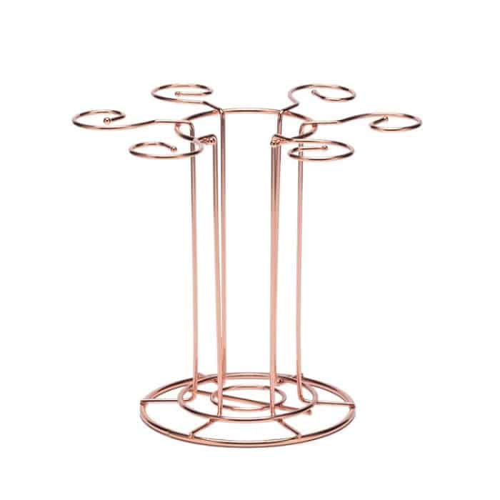 TBD0602154901A.jpg Schmiedeeiserner Rotweinglashalter, Dekanterständer, Kelchhalter, Rose Gold, Cylinder, Semi-mug, Triangle – Bild 1