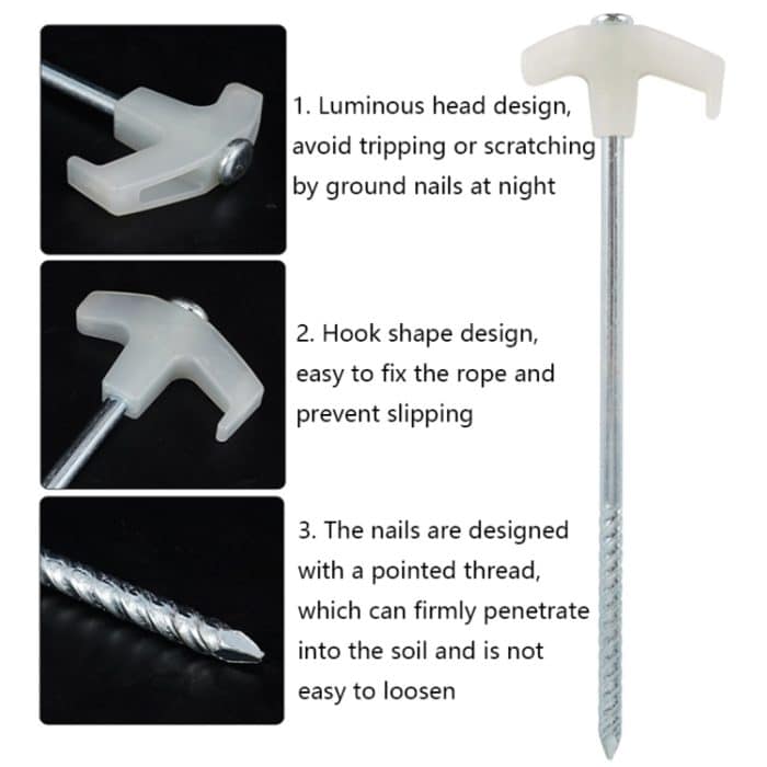 6 Stück leuchtende Nägel für Outdoor-Campingzelte – Bild 4