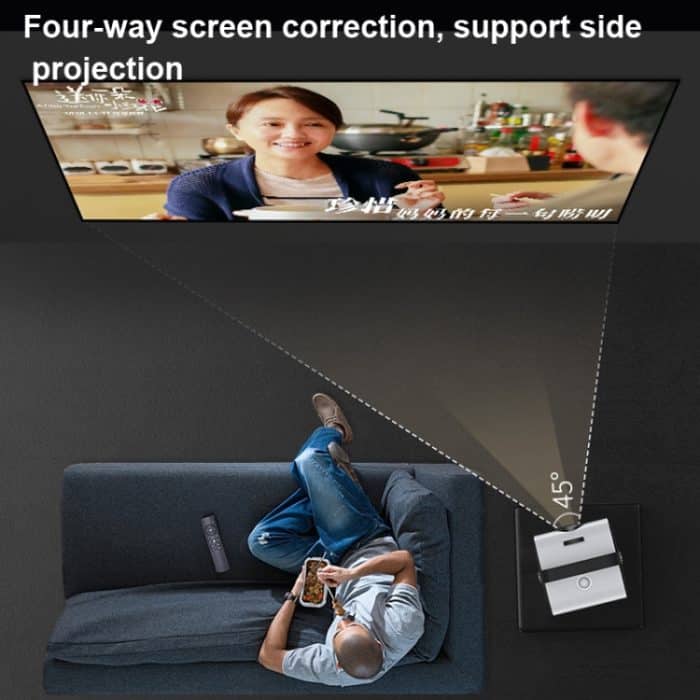 Q3 4K-Mobiltelefonprojektor Home Office Integrierter Projektor, EU-Stecker, Version:, Multimedia Version, Same Screen Version, Smart Version, English Android Version – Bild 5