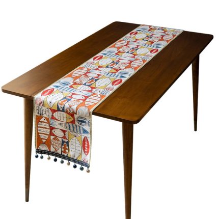 Home Tischläufer aus Chenille-Polyester mit Quasten, 33x140cm, 33x160cm, 33x180cm, 33x200cm, 33x220cm, 33x260cm, 33x300cm, 33x240cm